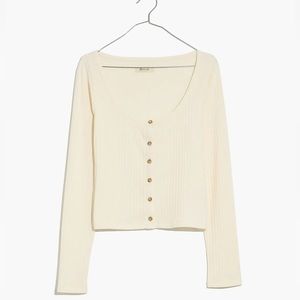 Ribbed Cardigan Crop Tee